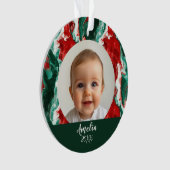 Stilvolles modernes Marmor _ Erste Weihnachtsdekor Ornament (Vorderseite)