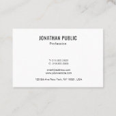 Stilvolles, modernes, Minimalistisches Berufliches Visitenkarte (Rückseite)