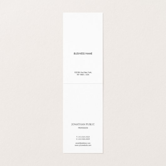 Stilvolles modernes Minimalistisches berufliches Visitenkarten (Innenseite Aufgefaltet)