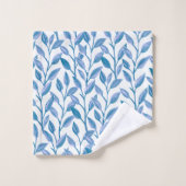 Stilvolles, modernes Muster des Blauen Blätter| Badhandtuch Set (Waschlappen)