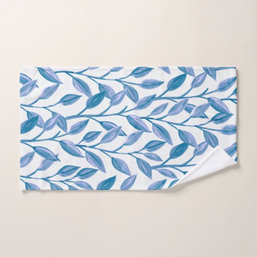 Stilvolles, modernes Muster des Blauen Blätter| Badhandtuch Set (Handtuch)