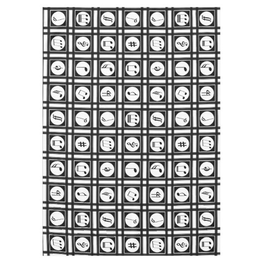 Stilvolles, modernes Notenmuster Tischdecke (Vorderseite)