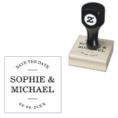 Stilvolles modernes Paar Save the Date Gummistempel (Stempel)
