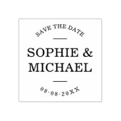 Stilvolles modernes Paar Save the Date Gummistempel (Prägung)