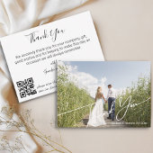 stilvolles, modernes qr code wedding Foto danke Mitteilungskarte