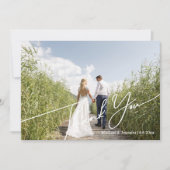 stilvolles, modernes qr code wedding Foto danke Mitteilungskarte (Vorderseite)