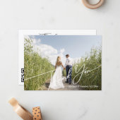 stilvolles, modernes qr code wedding Foto danke Mitteilungskarte (Vorderseite/Rückseite Beispiel)