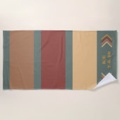 Stilvolles modernes rustikales Mit Monogramm Badet Strandtuch (Vorderseite)