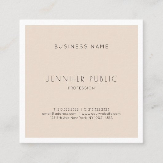 Stilvolles, modernes, schlankes Grafikdesign Beruf Quadratische Visitenkarte (Vorderseite)