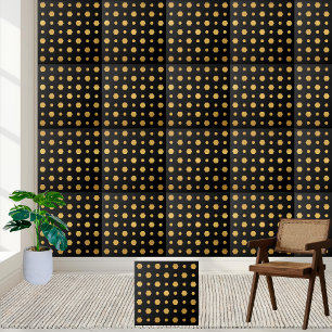 Stilvolles, modernes Schwarz-Gold Geometrisches He Fliese