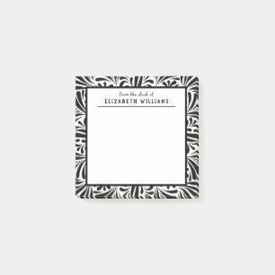 Stilvolles modernes Schwarz-Weiß-Muster Post-it Klebezettel