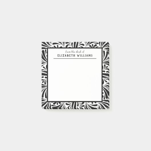 Stilvolles modernes Schwarz-Weiß-Muster Post-it Klebezettel (Vorderseite)