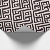 Stilvolles modernes Schwarzes erröten griechische Geschenkpapier (Ecke)