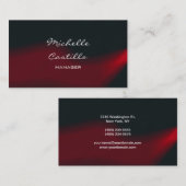 Stilvolles, modernes Schwarzes Rotes Waves Berufli Visitenkarte (Vorne/Hinten)