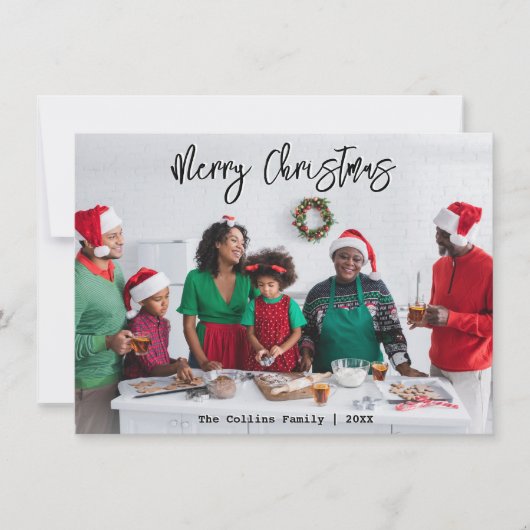 Stilvolles, modernes Script-Foto Frohe Weihnachten (Vorderseite)