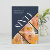 Stilvolles, modernes Sechziges | 60. Geburtstag 3  Einladung (Stehend Vorderseite)