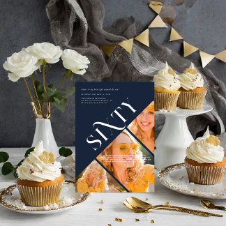 Stilvolles, modernes Sechziges | 60. Geburtstag 3 Einladung