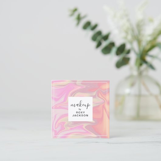 Stilvolles, modernes und elegantes Chick-holografi Quadratische Visitenkarte (Stehend Vorderseite)