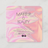 Stilvolles, modernes und elegantes Chick-holografi Quadratische Visitenkarte (Rückseite)