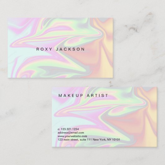 Stilvolles, modernes und elegantes Chick-holografi Visitenkarte (Vorne/Hinten)