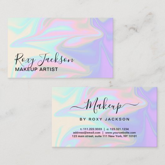 Stilvolles, modernes und elegantes Chick-holografi Visitenkarte (Vorne/Hinten)