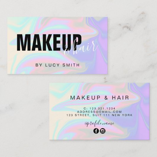 Stilvolles, modernes und elegantes Chick-holografi Visitenkarte (Vorne/Hinten)