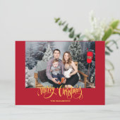 Stilvolles Modernes Weihnachtsfest-Foto Feiertagskarte (Stehend Vorderseite)