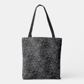 Stilvolles monochromatisches Grau/Schwarz-Floral-M Tasche (Rückseite)