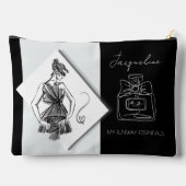 Stilvolles monochromes Parfüm-Modedesign Zubehörtasche (Rückseite)
