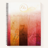 Stilvolles Monogram Colorblock Iridescent Notebook Notizblock (Vorderseite)