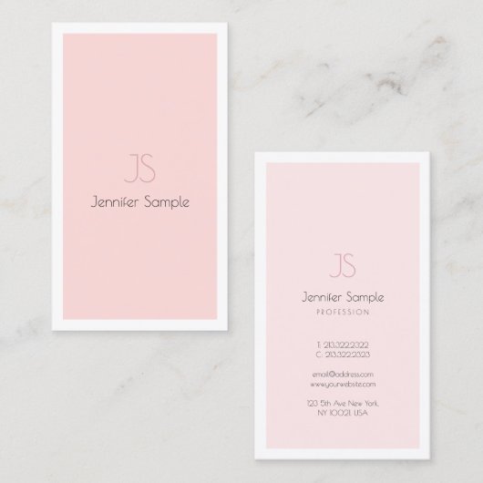 Stilvolles Monogram Design Minimalistischer Schlic Visitenkarte (Vorne/Hinten)