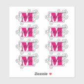 Stilvolles Monogramm Aufkleber (Blatt)