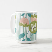 Stilvolles Monogramm-Design mit niedlichem Muster Kaffeetasse (Vorderseite Links)