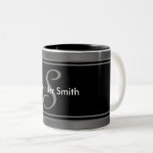 Stilvolles Monogramm-Design Zweifarbige Tasse (VorderseiteRechts)