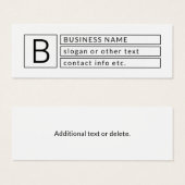 Stilvolles Monogramm & Firmenname (oder anderer Te (Vorne & Hinten)