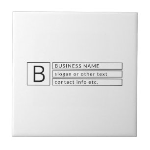 Stilvolles Monogramm & Firmenname (oder anderer Te Fliese