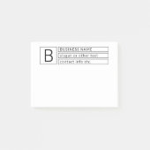 Stilvolles Monogramm & Firmenname (oder anderer Te Post-it Klebezettel (Vorderseite)
