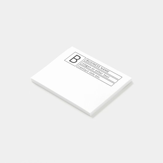 Stilvolles Monogramm & Firmenname (oder anderer Te Post-it Klebezettel (angewinkelt)