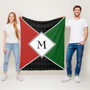 Stilvolles MONOGRAMM Geometrisch   Panafrikanische Fleecedecke