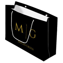 Stilvolles Monogramm mit Namen personalisiert Große Geschenktüte
