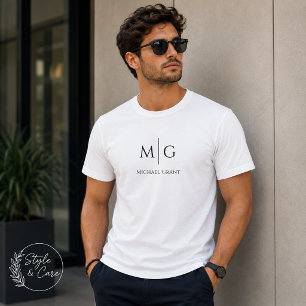 Stilvolles Monogramm mit Namen Personalisiertes T- T-Shirt