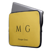 Stilvolles Monogramm mit Namensdesign M Gold Laptopschutzhülle (Vorderseite Links)