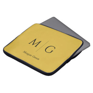 Stilvolles Monogramm mit Namensdesign M Gold Laptopschutzhülle