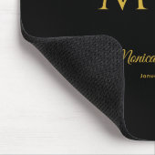 Stilvolles Monogramm mit Paarnamen Schwarz Mousepad (Ecke)