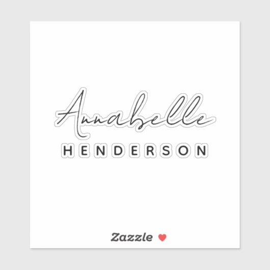 Stilvolles Monogramm | Modern Script Laptop Sticke Aufkleber (Blatt)