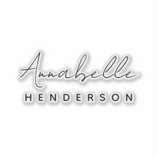 Stilvolles Monogramm | Modern Script Laptop Sticke Aufkleber (Vorderseite)