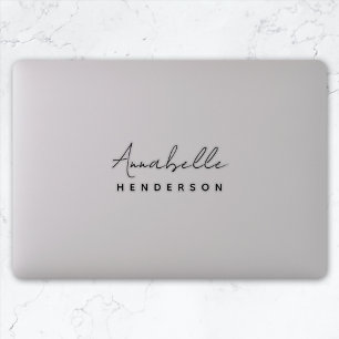 Stilvolles Monogramm Modern Script Laptop Sticke Aufkleber