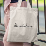 Stilvolles Monogramm | Moderne Minimale Typografie Tragetasche<br><div class="desc">Ein einfaches,  benutzerdefiniertes Monogramm-Design in einer informellen,  lässigen,  handgeschriebenen Schrifttyp in auffallendem einfarbigem Schwarzweiß. Das Monogramm kann leicht personalisiert sein,  um ein Design so einzigartig wie Sie sind zu machen! Das perfekte trendige Geschenk oder Accessoire für jeden Anlass.</div>
