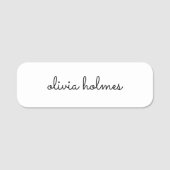 Stilvolles Monogramm | Modernes Minimalistisches W Namensschild (Vorderseite)