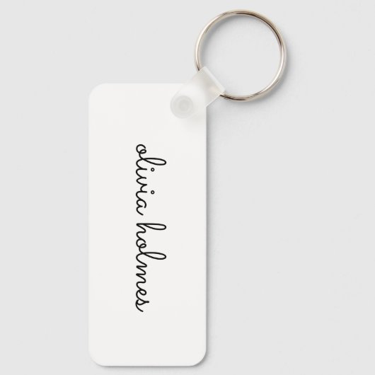 Stilvolles Monogramm | Modernes Minimalistisches W Schlüsselanhänger (Rückseite)